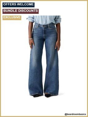 Levi's 94 Baggy Wide Leg Jeans Women's Non-Stretch Mid Rise 31 Inch